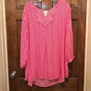 STYLUS Tops - π Pink Zebra Blouse STYLUS Tops - π Pink Zebra Blouse